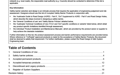 Safe System Snippet #77 – New Accepted Safety Barrier Products – Road Design Note 06-04 Released