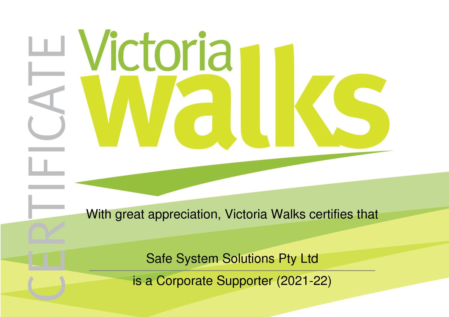 Corporate Support of Victoria Walks