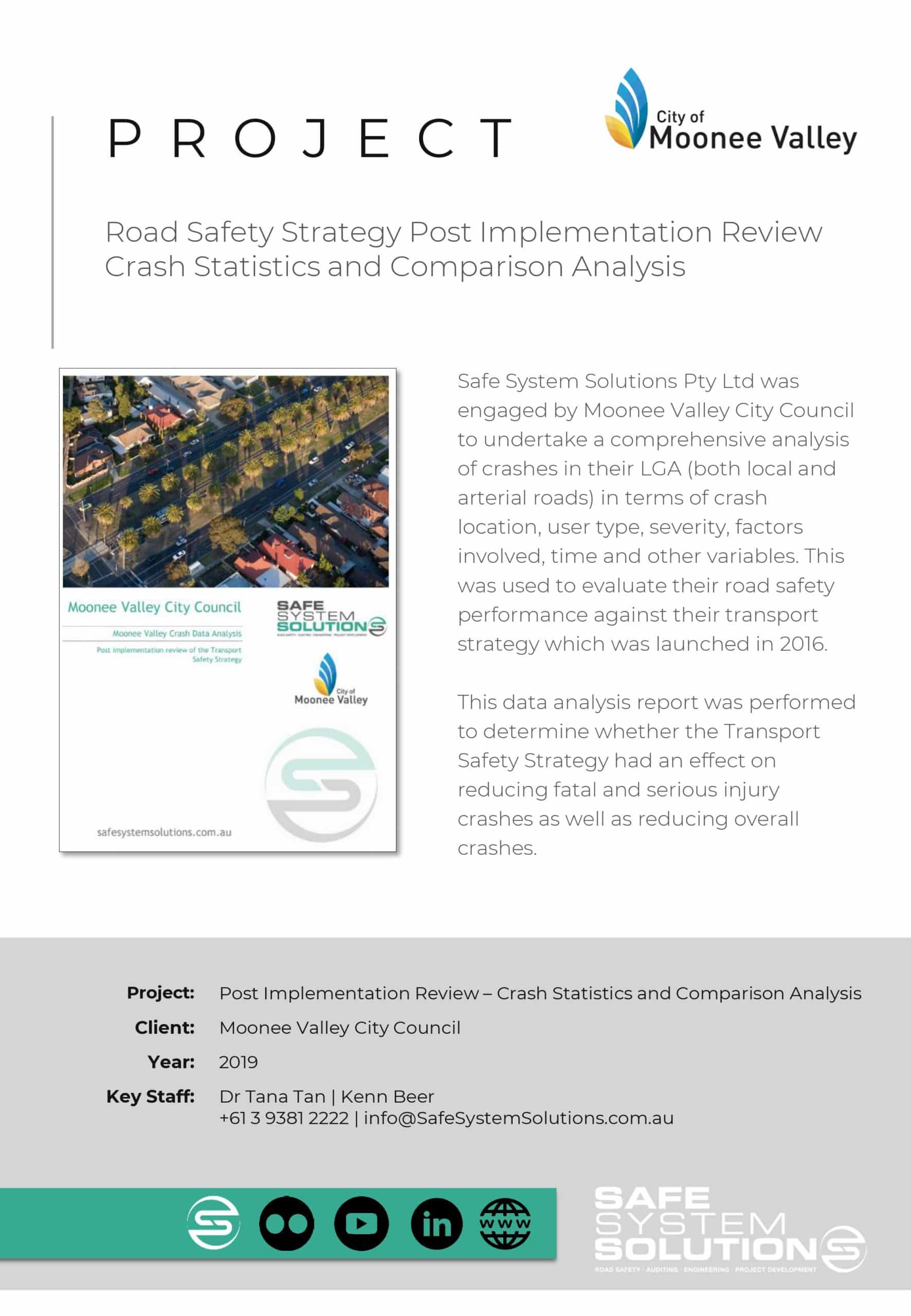 Road Safety Strategy Post Implementation Review Crash Statistics and Comparison Analysis