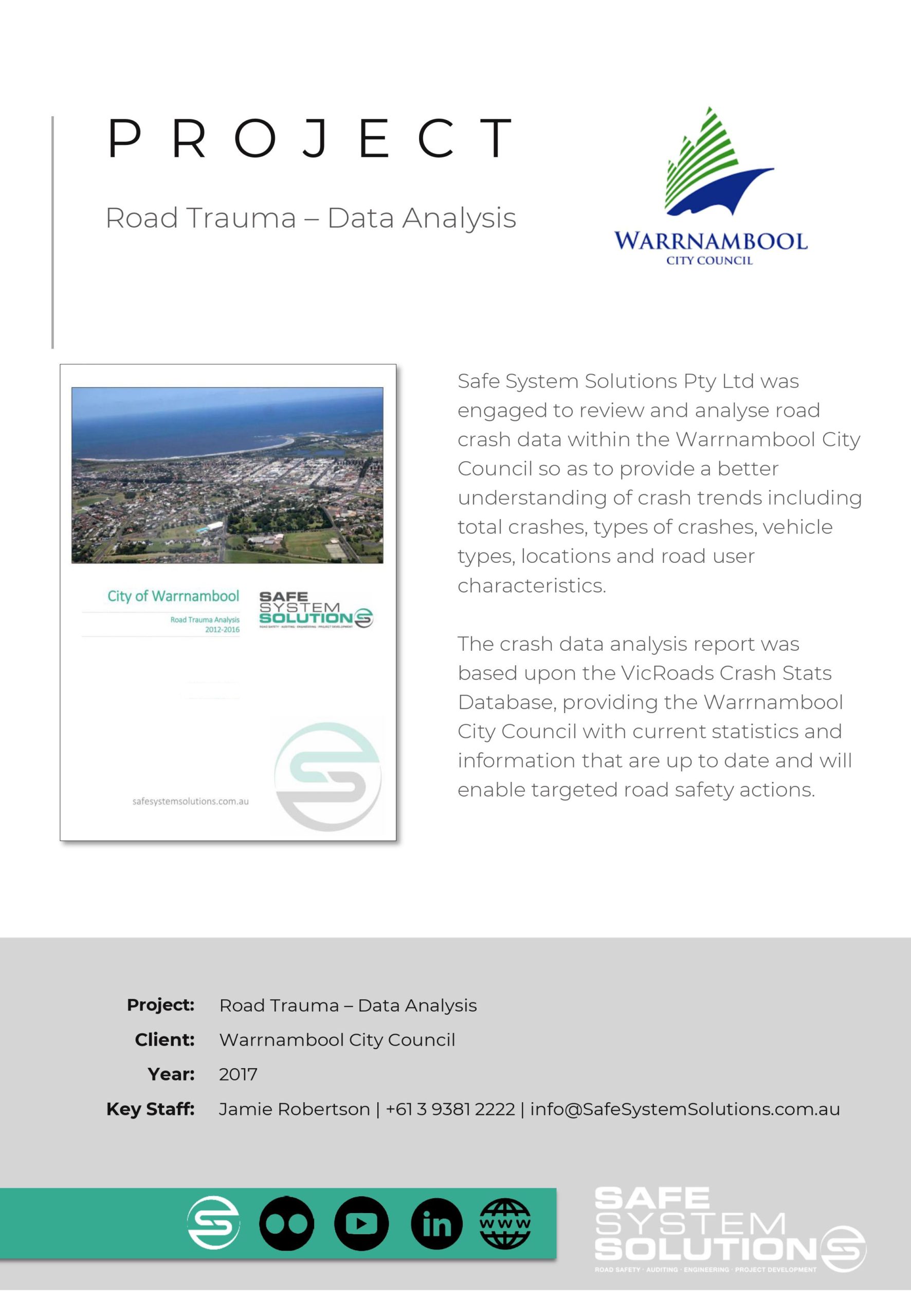 Road Trauma – Data Analysis – VicRoads Western Region