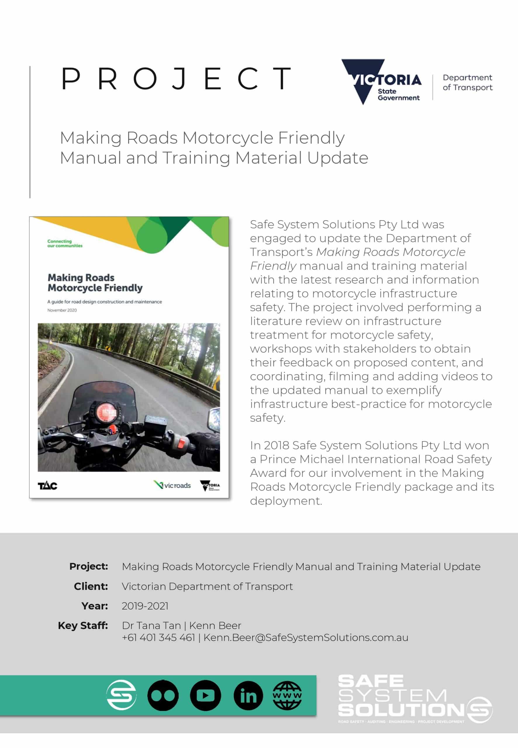 Making Roads Motorcycle FriendlyManual and Training Material Update