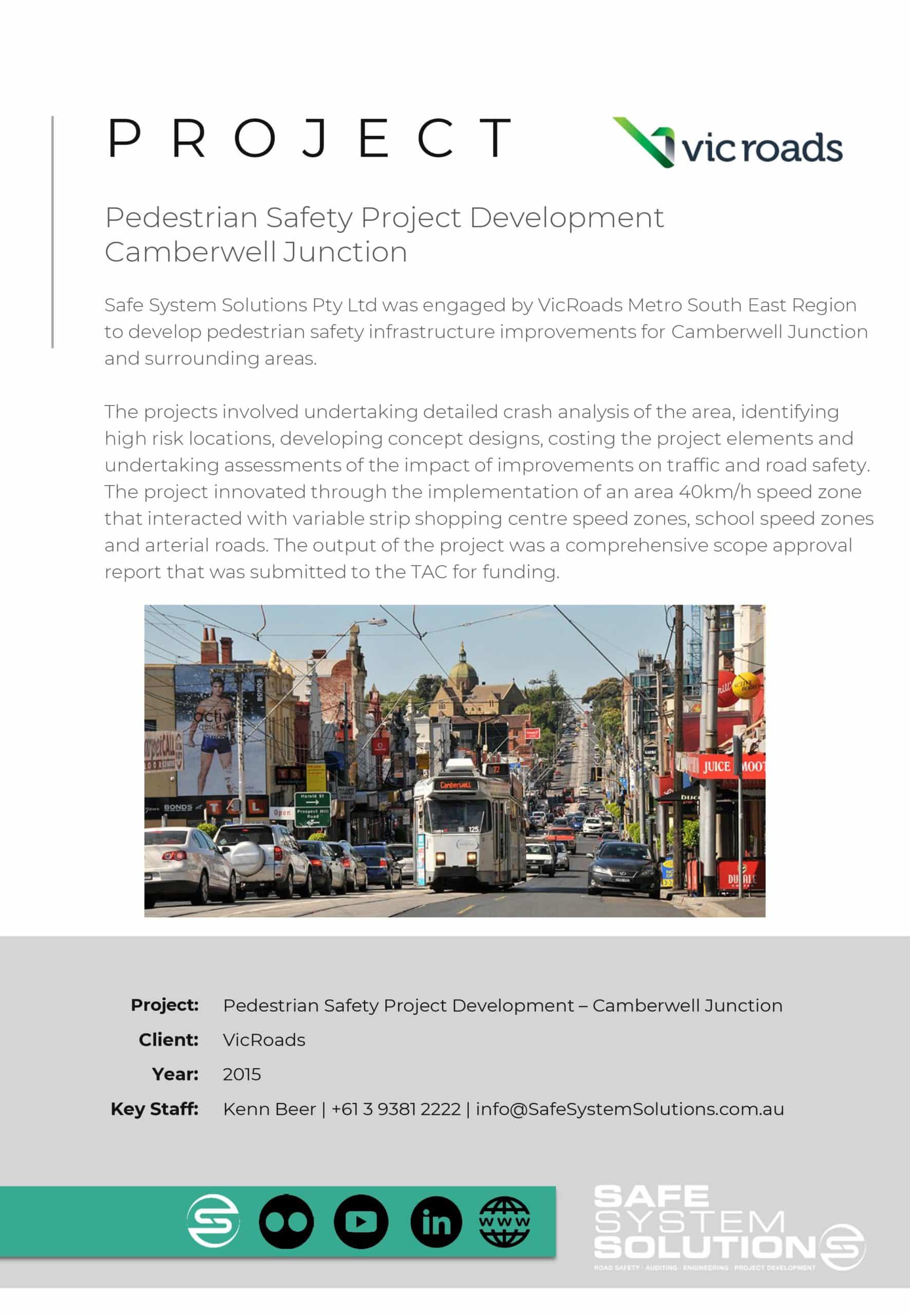 Pedestrian Safety Project Development Camberwell Junction