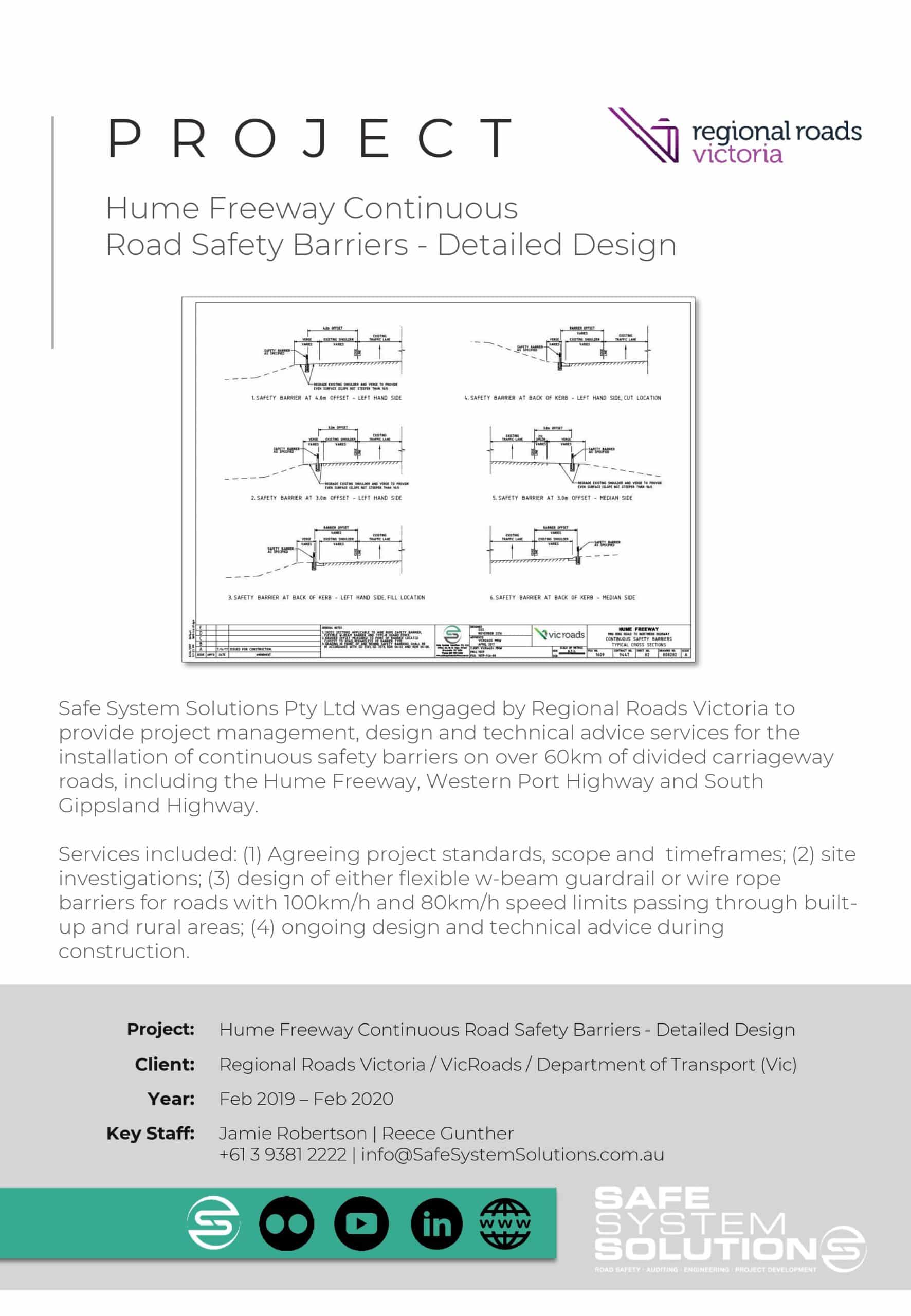 Hume Freeway Continuous Road Safety Barriers – Detailed Design