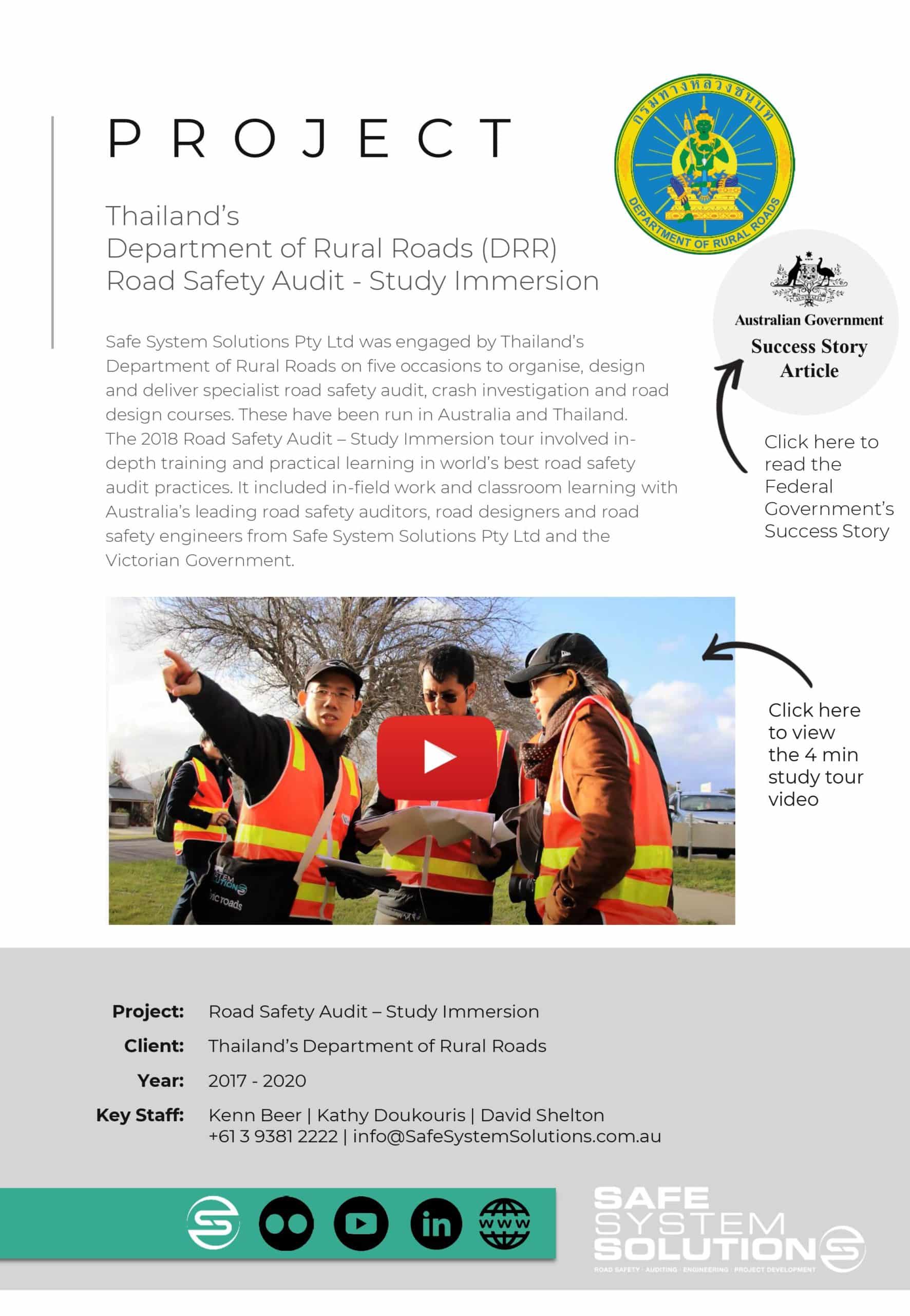 Thailand’s Department of Rural Roads (DRR) Road Safety Audit – Study Immersion