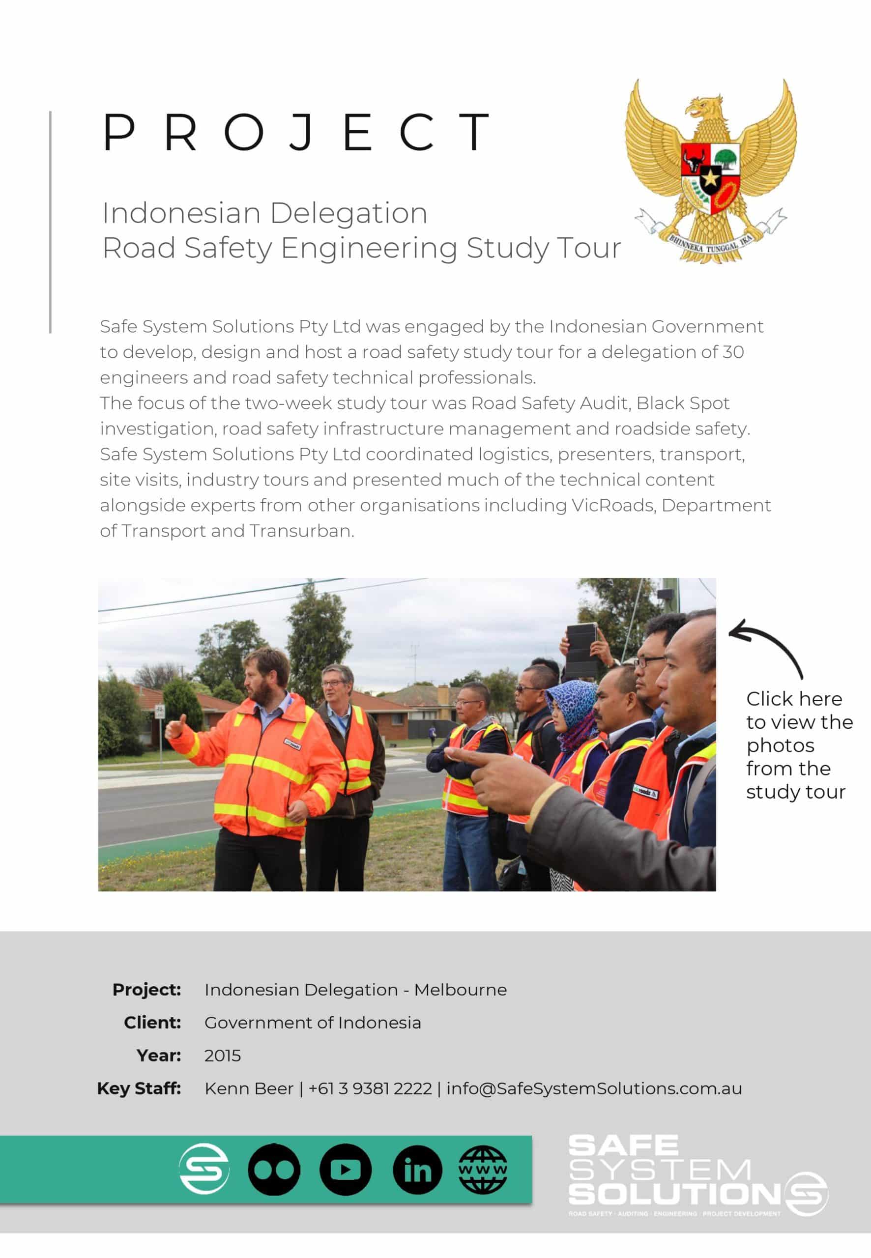 Indonesian Delegation Road Safety Engineering Study Tour