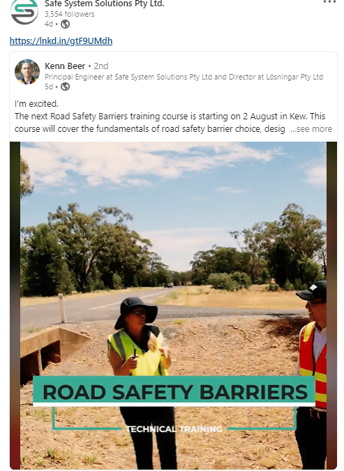 Road Safety Barriers Training