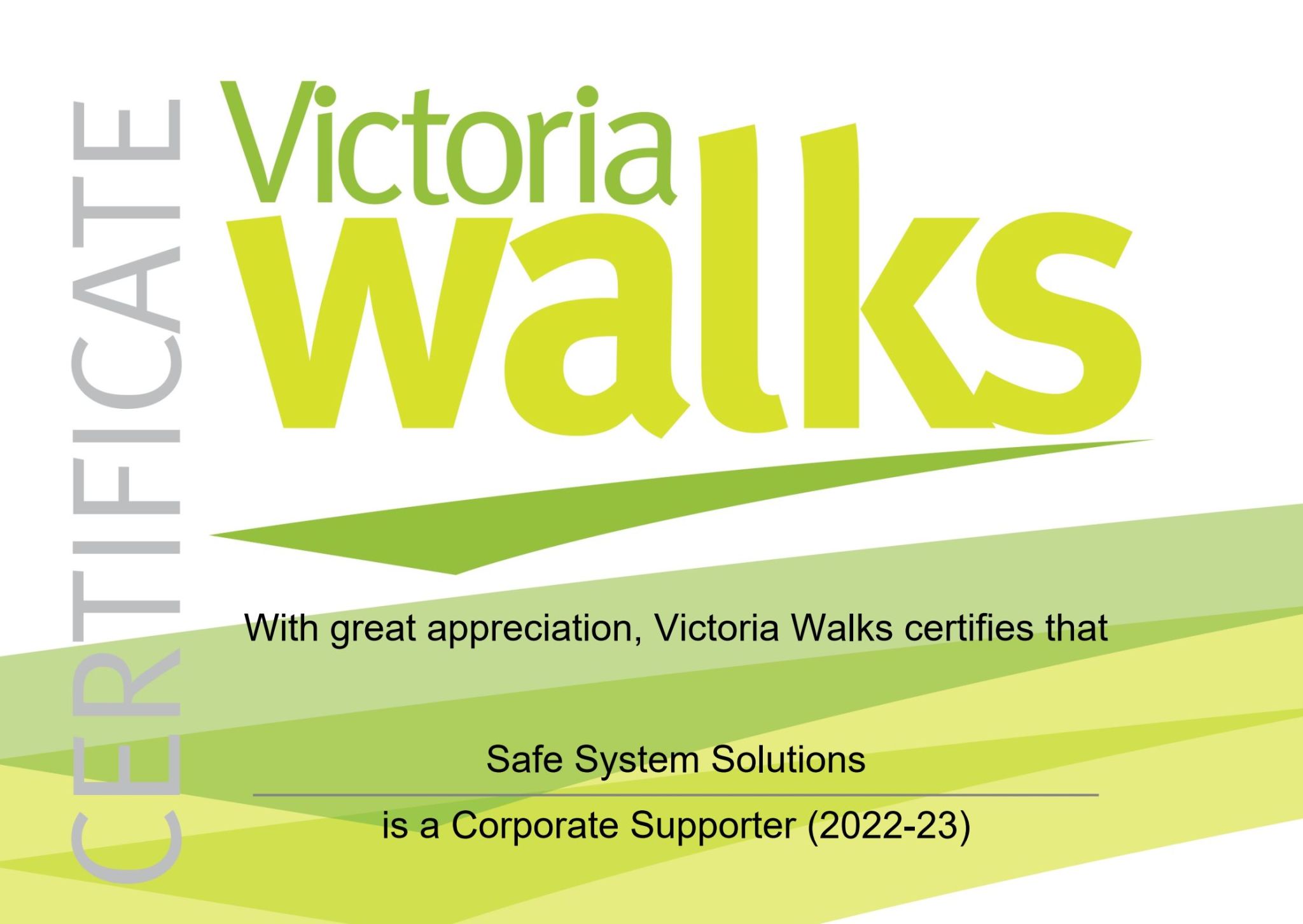 Corporate Supporter of Victoria Walks