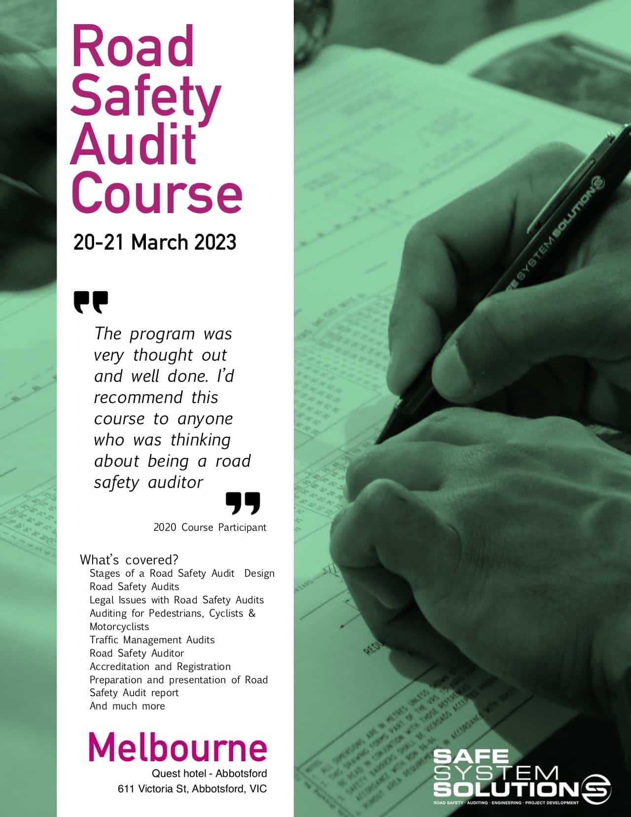 Our Road Safety Audit Course in Melbourne, March 2023